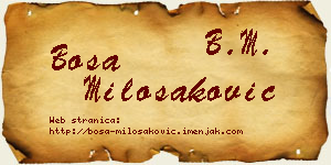 Bosa Milošaković vizit kartica